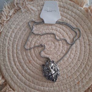 Lion Head Pendant Gothic Pendant Necklace - Stainless Steel, NEW!